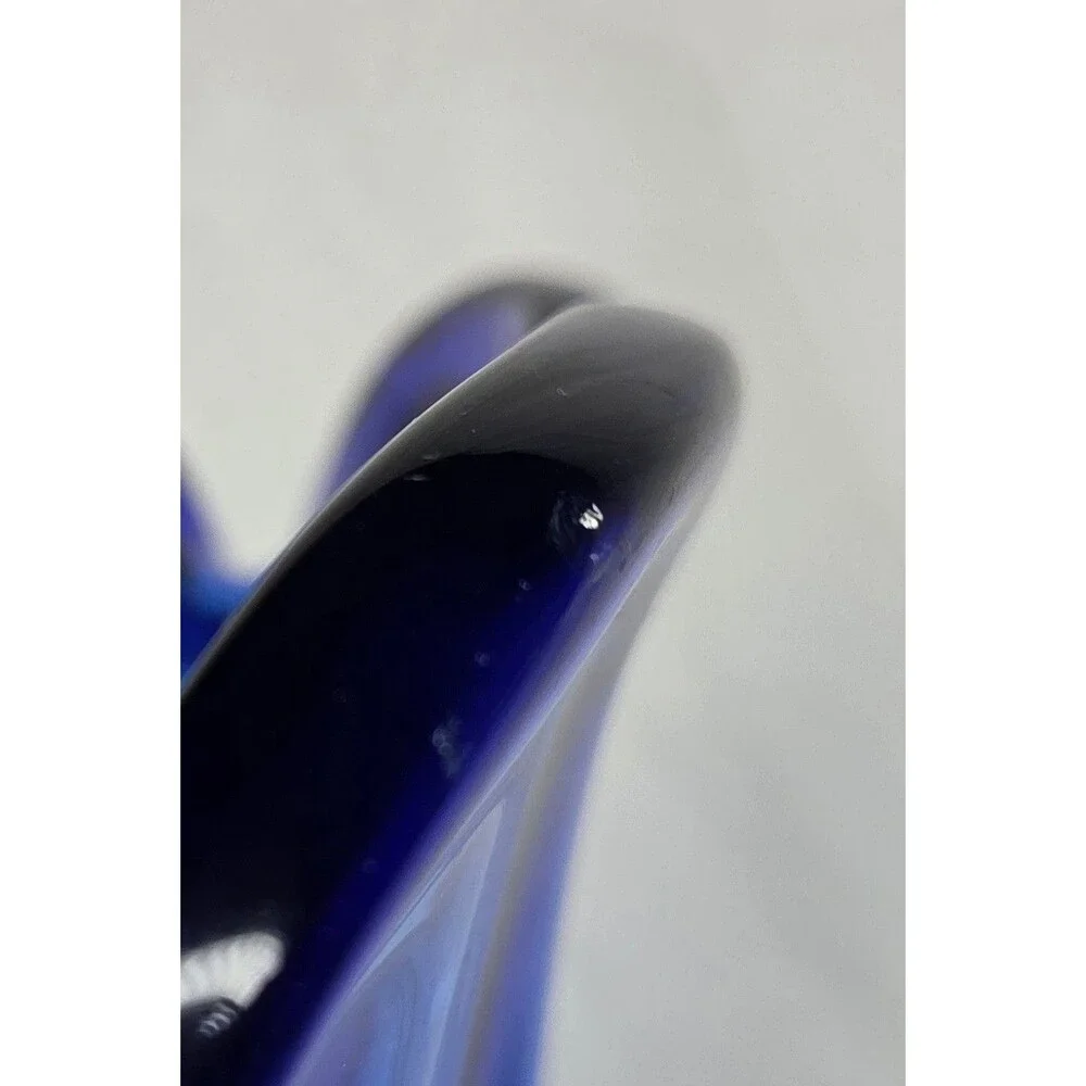 Large Vintage Mid Century Murano Mermaid Tail Blue Glass Vase No Tag & Chips